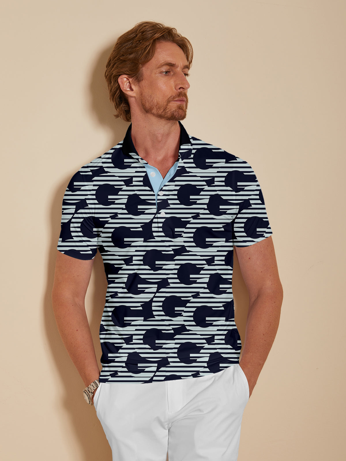 Not So Classic Men's Ribbed Collar Polo Top UPF50+