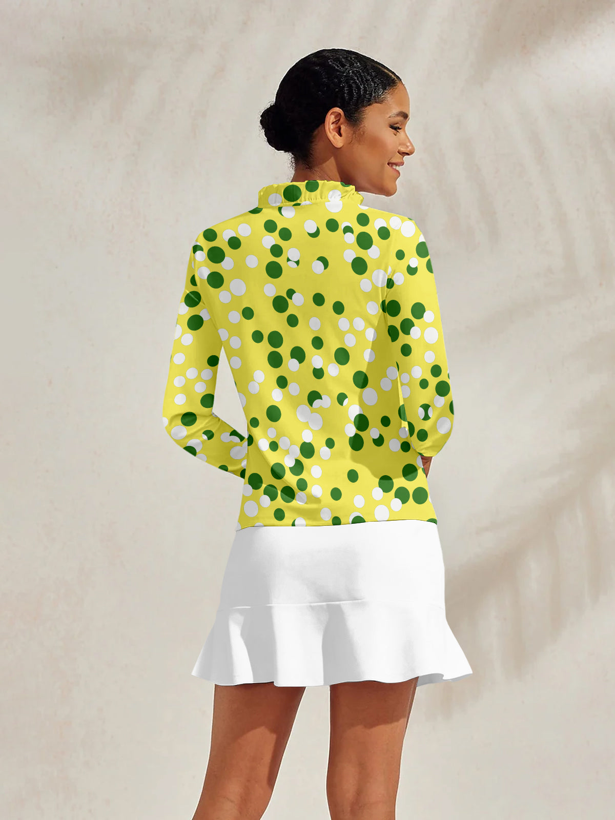 Hyper-prep Ruffle V-Neck Polo Top UPF50+
