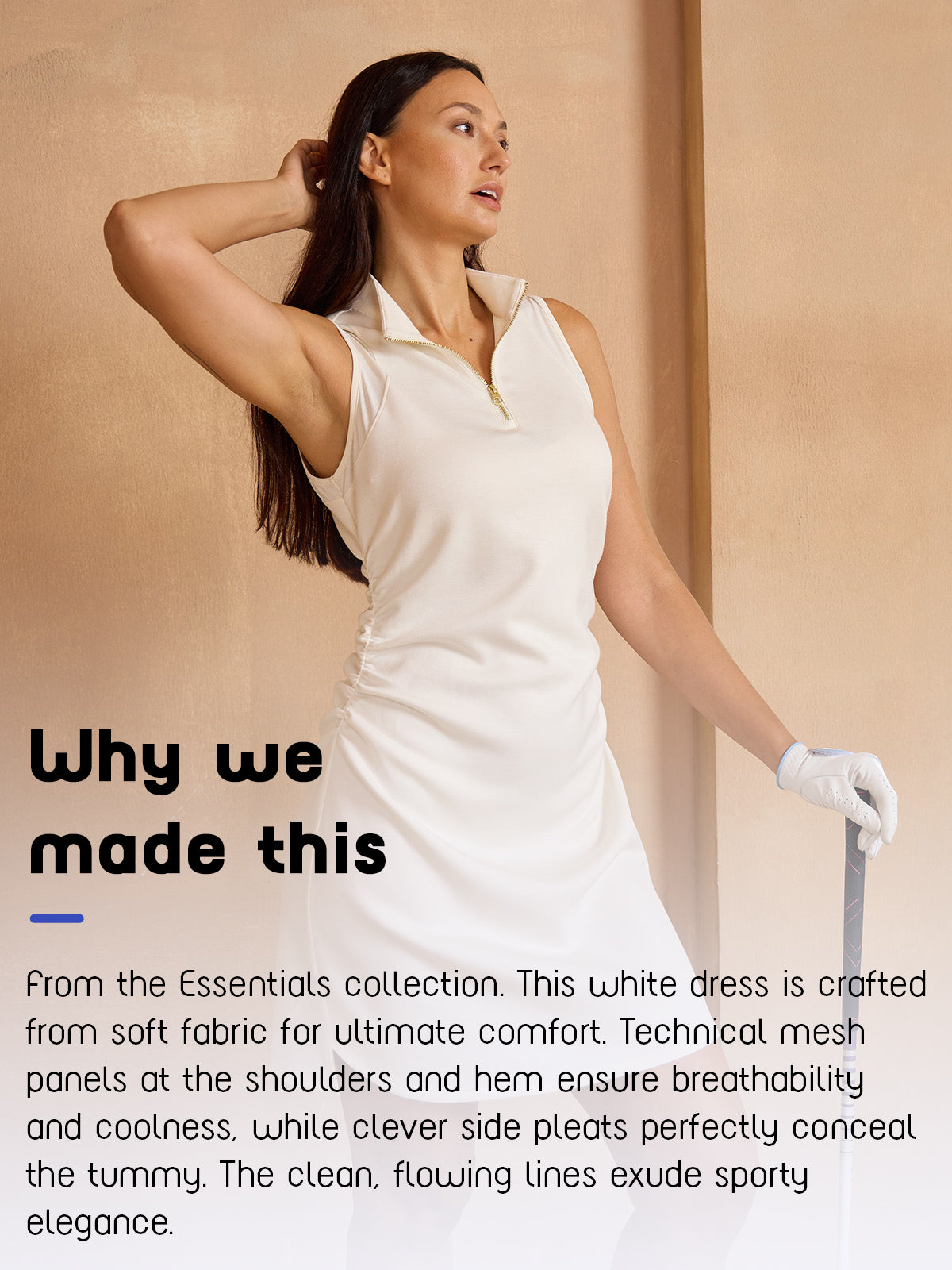 UltraSoft Sleeveless 35.5 Inch Side Ruched Golf Dress