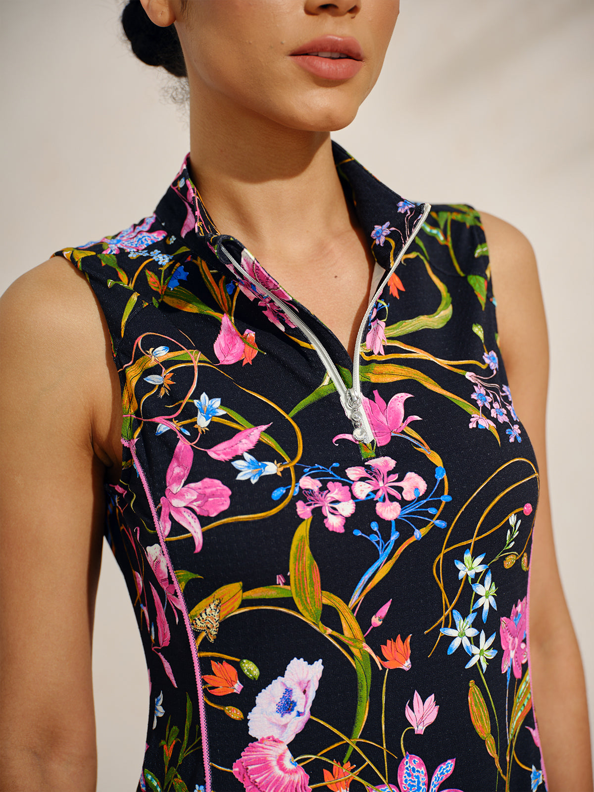 Ultrasoft Premium Sleeveless Mock Neck 35.5 Inch Dress UPF50+