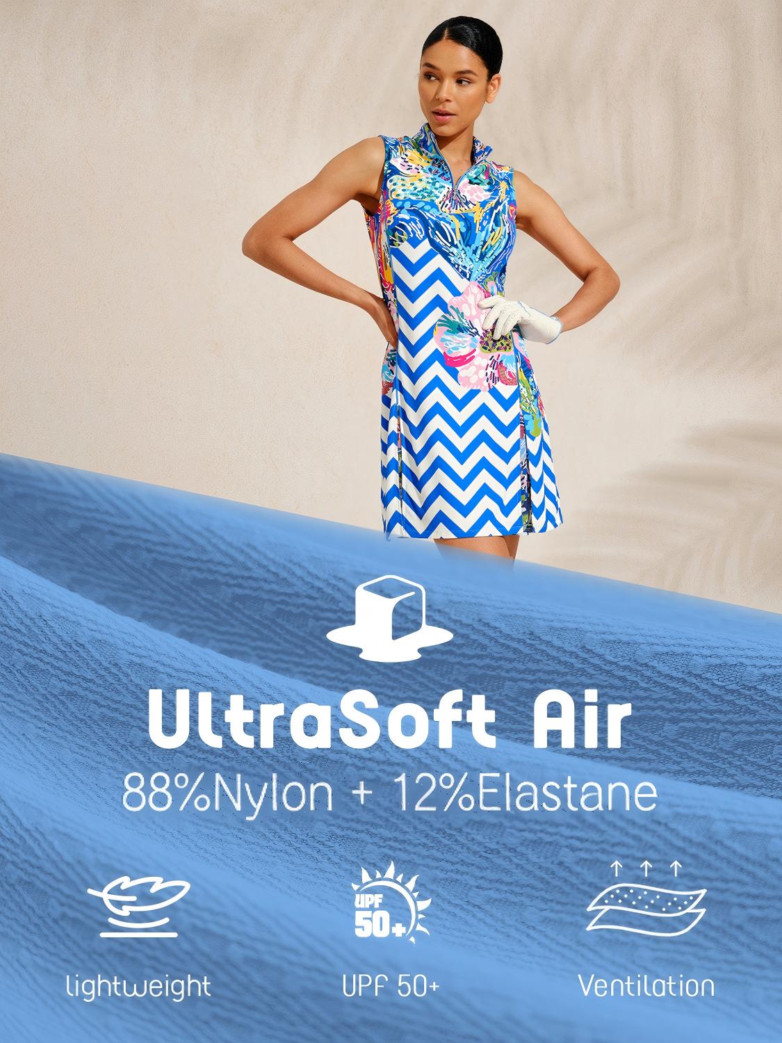 Ultrasoft Premium Sleeveless Mock Neck 35.5 Inch Dress UPF50+