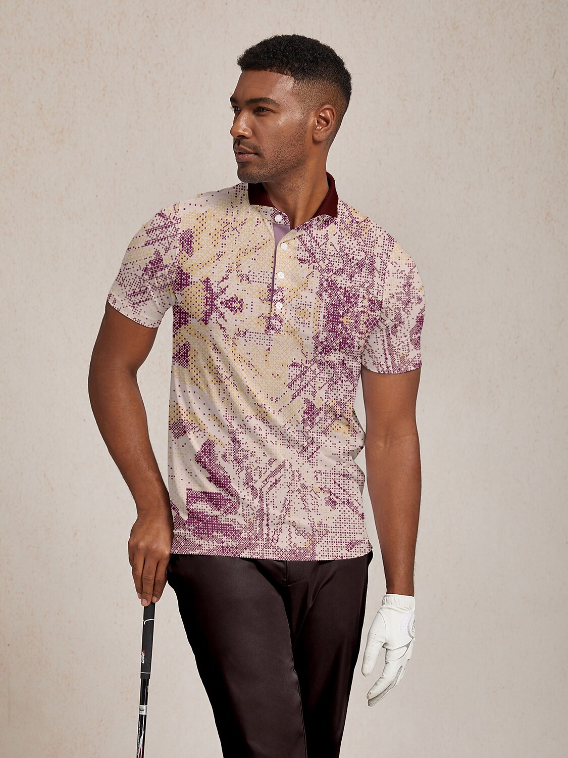 Inked Skins Men's Ribbed Collar Polo Top UPF50+