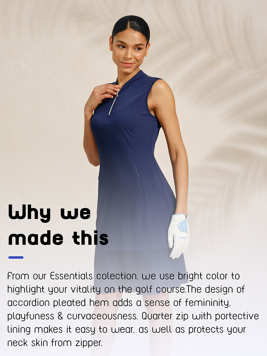 More Than Basic Pleated Sleeveless 38.5 Inch Dress