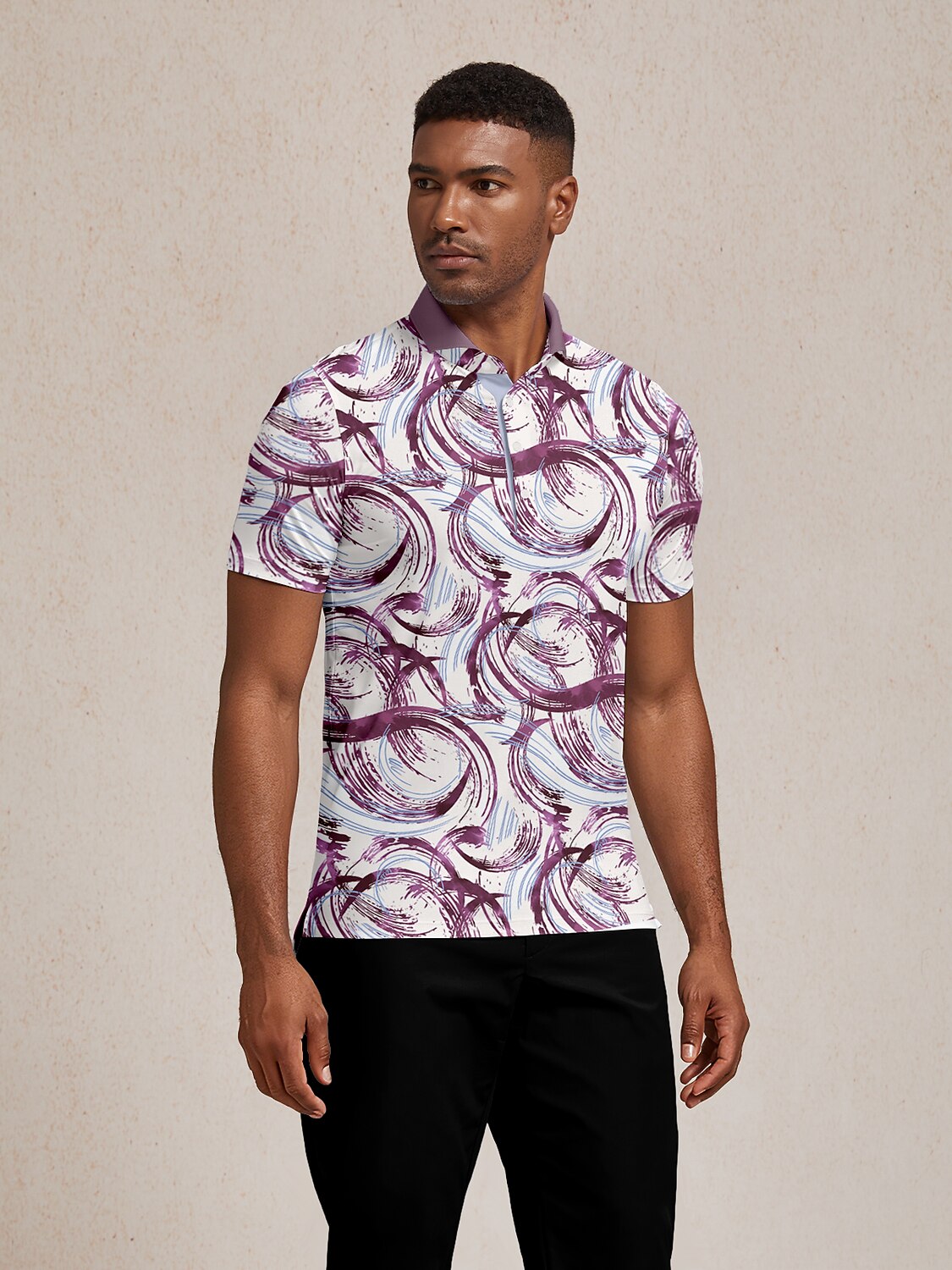 Air Brush Men's Ribbed Collar Polo Top UPF50+