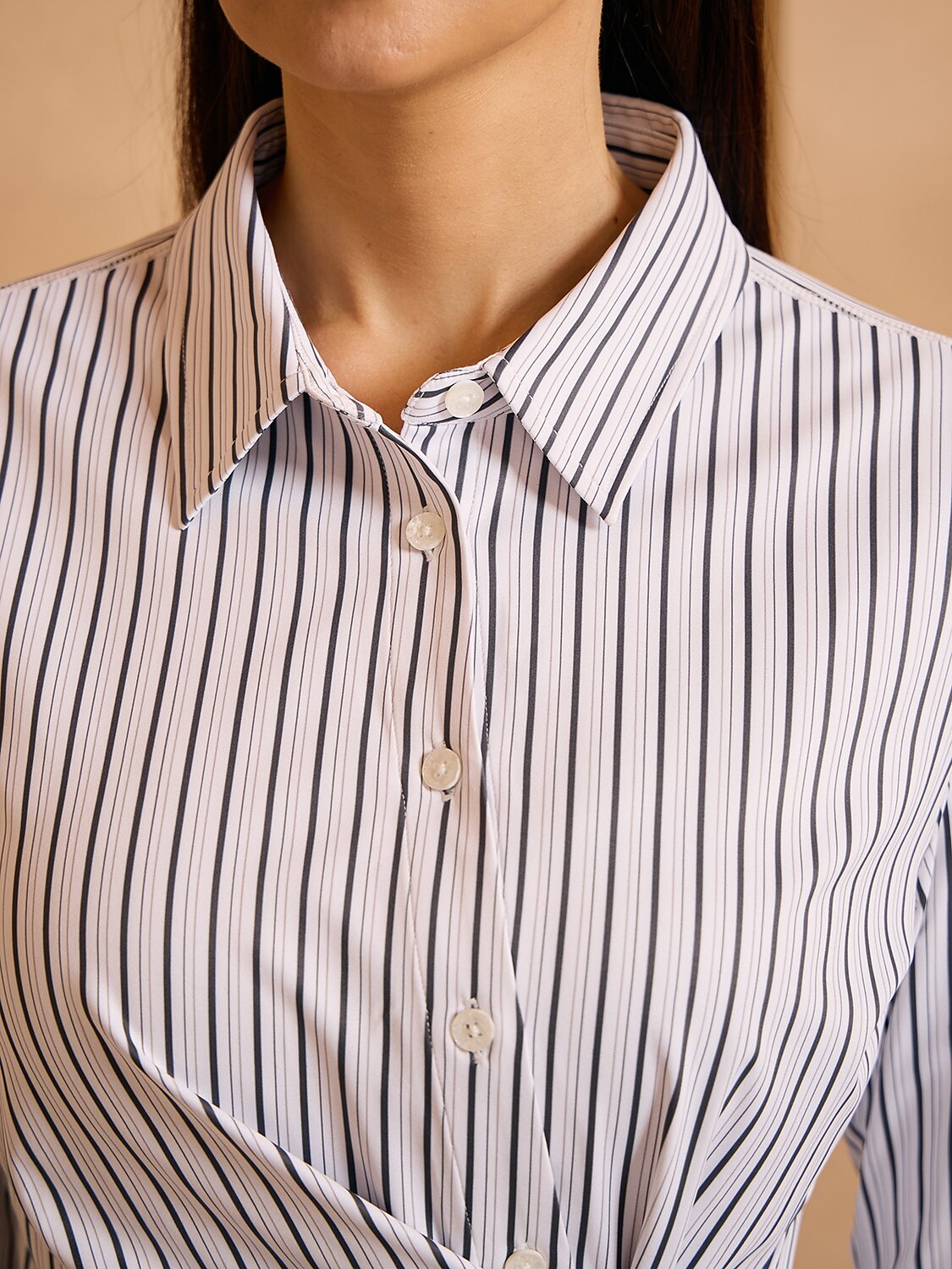 Crisp Couture Long Sleeve Side Tie Shirt Golf Shirt