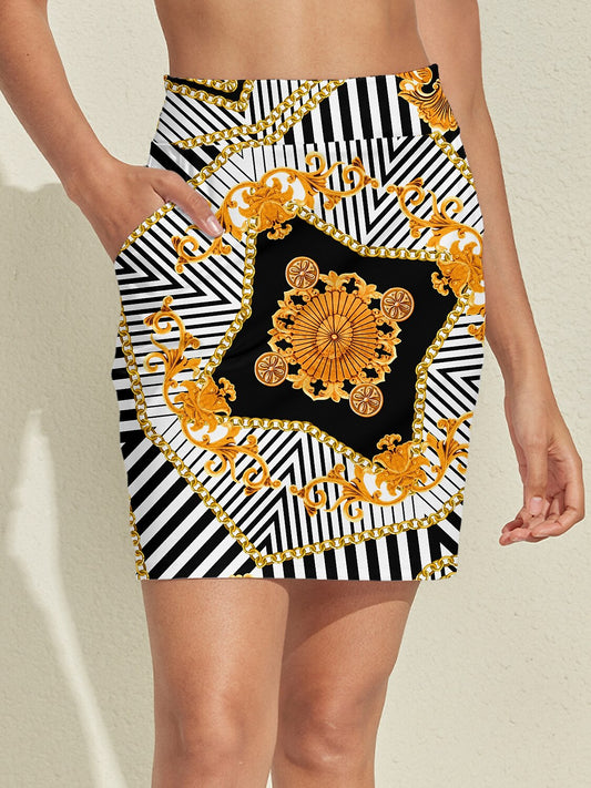 Bold Baroque Silky 19 Inch High Waist Skort UPF50+