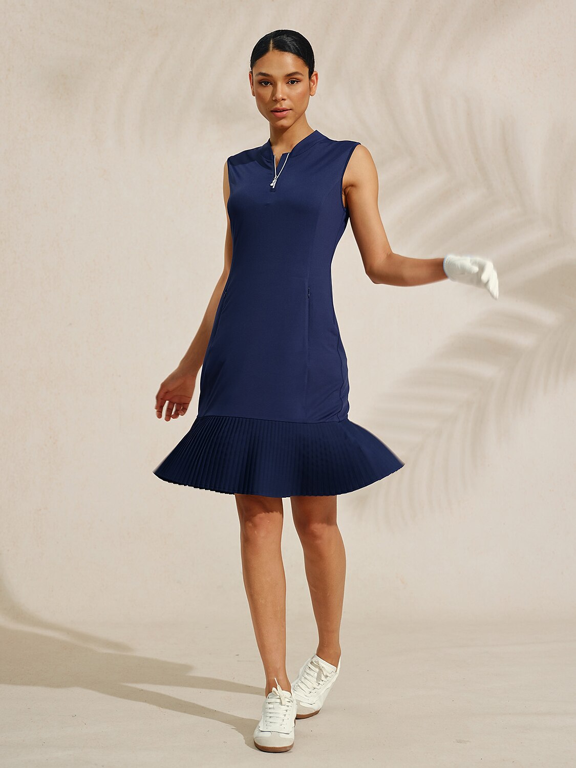 More Than Basic Pleated Sleeveless 38.5 Inch Dress