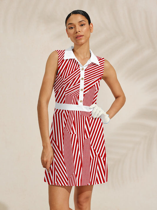 Playful Nautical Sleeveless A-Line 36.5 Inch Dress