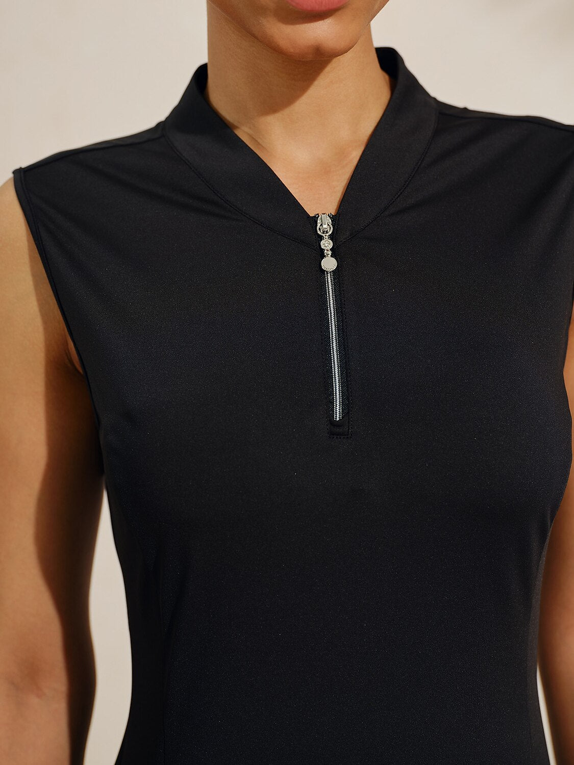 More Than Basic Pleated Sleeveless 38.5 Inch Dress