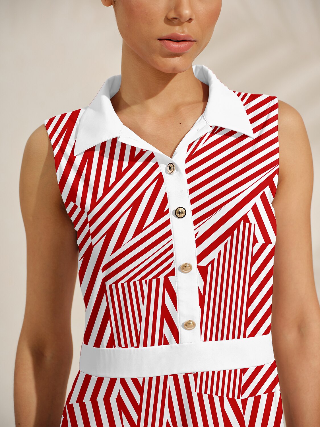 Playful Nautical Sleeveless A-Line 36.5 Inch Dress