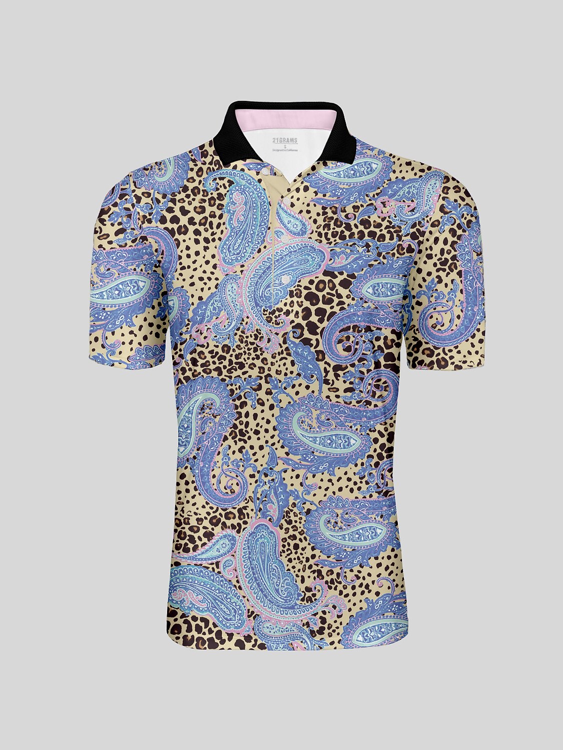 Mystical Boho Men's Ribbed Collar Polo Top UPF50+