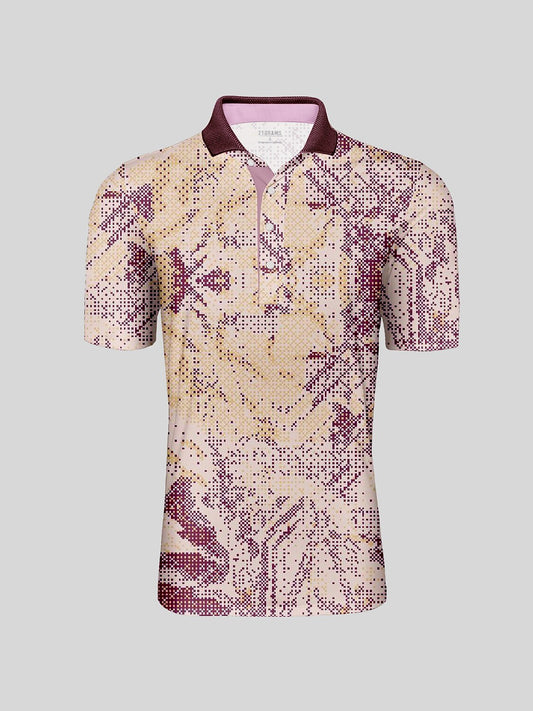 Inked Skins Men's Ribbed Collar Polo Top UPF50+