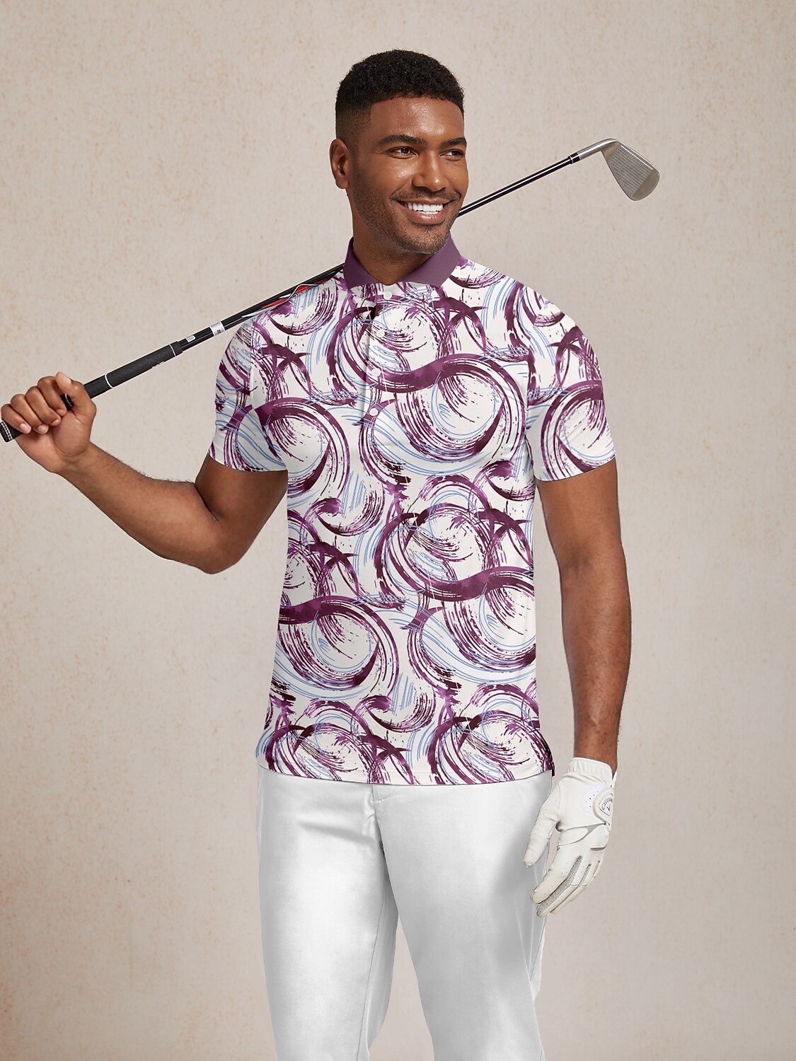 Air Brush Men's Ribbed Collar Polo Top UPF50+